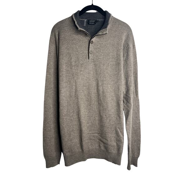 1-13 FORTE CASHMERE Men's Sweater Button Henley Light Brown Size XL - Picture 2 of 11
